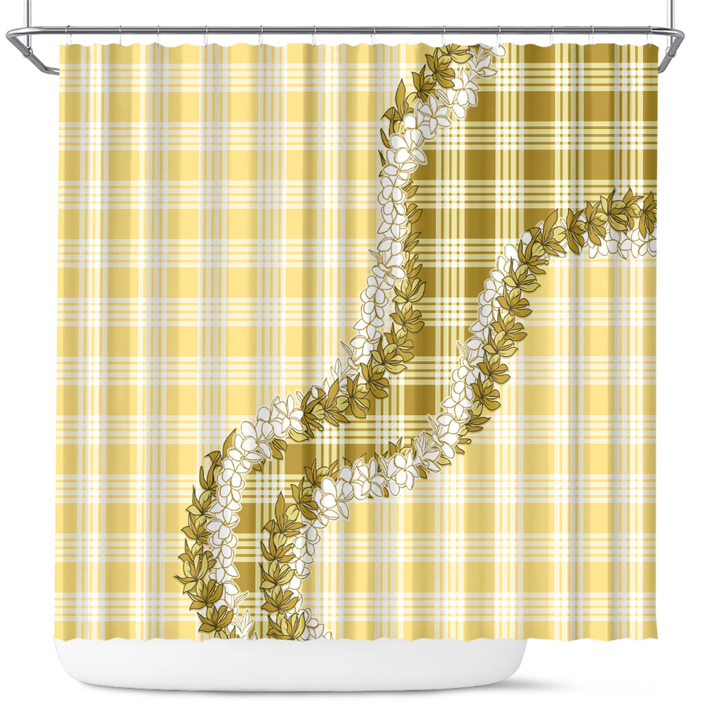 Yellow Hawaii Palaka Shower Curtain Hawaiian Honohono Lei LT05 Yellow - Polynesian Pride