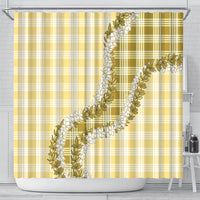 Yellow Hawaii Palaka Shower Curtain Hawaiian Honohono Lei LT05 - Polynesian Pride