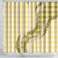 Yellow Hawaii Palaka Shower Curtain Hawaiian Honohono Lei LT05 - Polynesian Pride