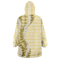 Yellow Hawaii Palaka Wearable Blanket Hoodie Hawaiian Honohono Lei LT05 - Polynesian Pride