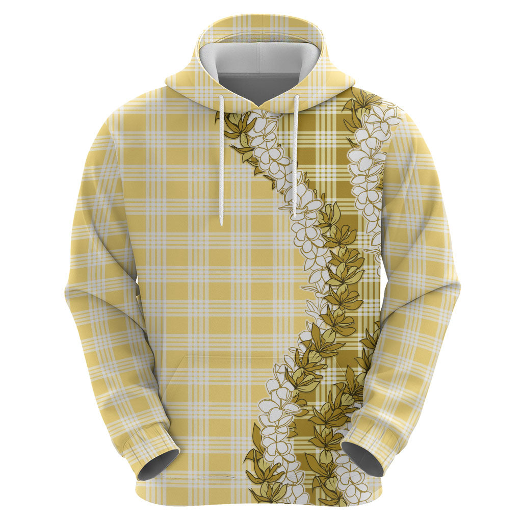 Yellow Hawaii Palaka Zip Hoodie Hawaiian Honohono Lei