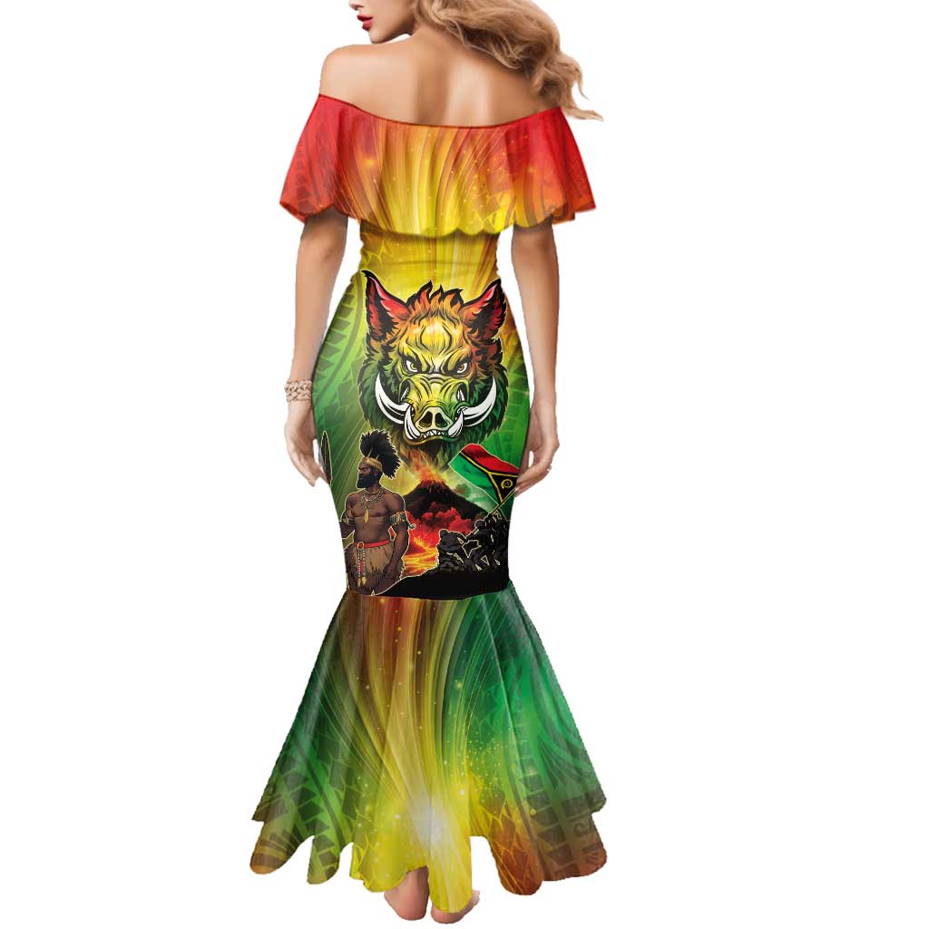 Vanuatu July 30th 1980 Family Matching Mermaid Dress and Hawaiian Shirt Happy Independence Day - Polynesian Pride