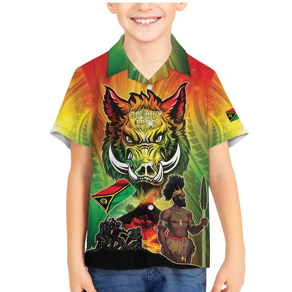 Vanuatu July 30th 1980 Family Matching Mermaid Dress and Hawaiian Shirt Happy Independence Day - Polynesian Pride