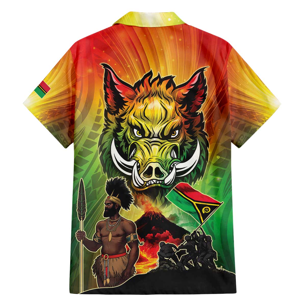 Vanuatu July 30th 1980 Family Matching Off The Shoulder Long Sleeve Dress and Hawaiian Shirt Happy Independence Day - Polynesian Pride