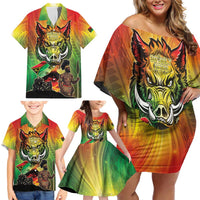 Vanuatu July 30th 1980 Family Matching Off Shoulder Short Dress and Hawaiian Shirt Happy Independence Day - Polynesian Pride