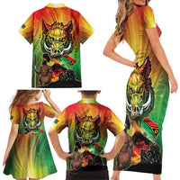 Vanuatu July 30th 1980 Family Matching Short Sleeve Bodycon Dress and Hawaiian Shirt Happy Independence Day - Polynesian Pride