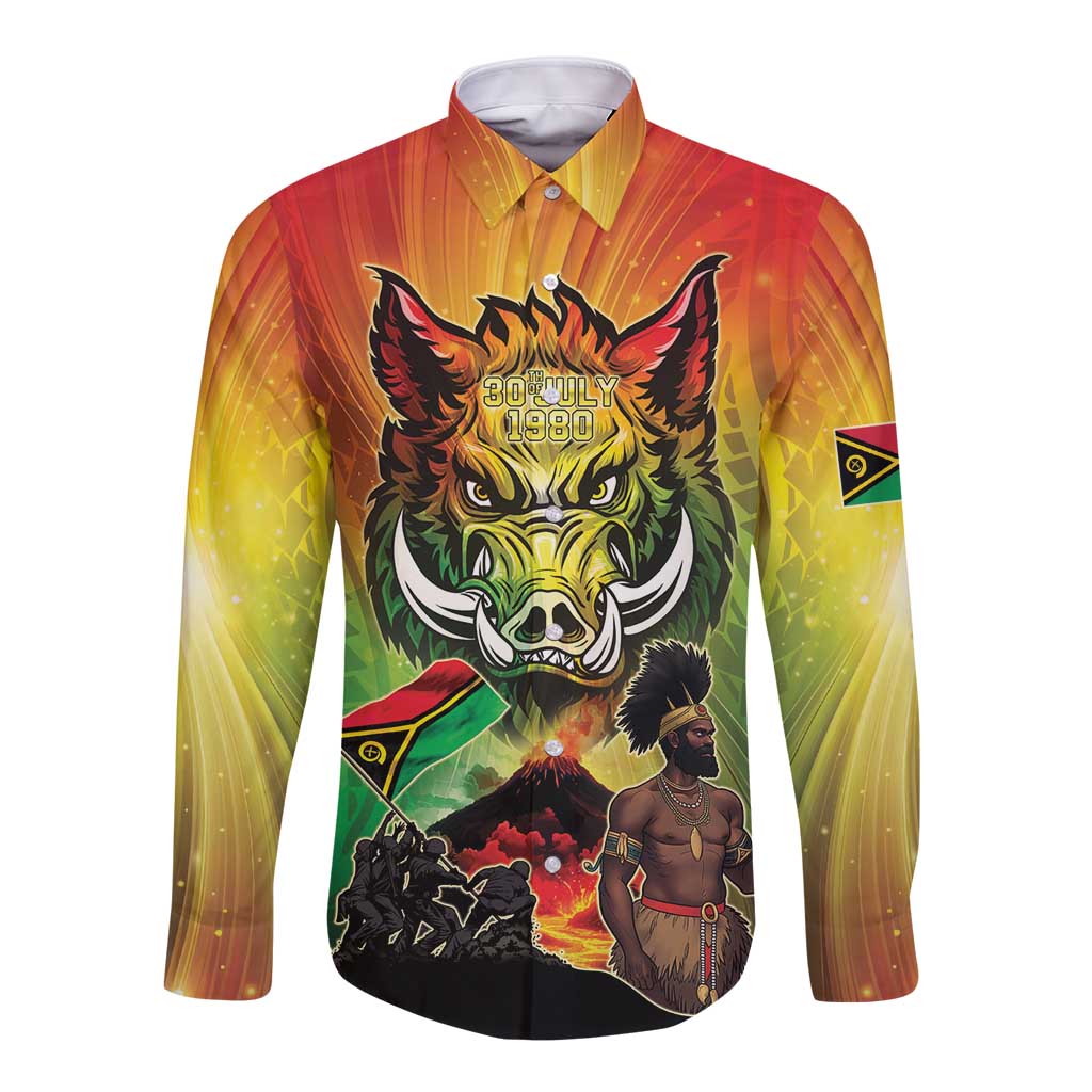Vanuatu July 30th 1980 Long Sleeve Button Shirt Happy Independence Day - Polynesian Pride