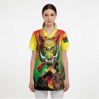 Vanuatu July 30th 1980 Scrub Top Happy Independence Day - Polynesian Pride