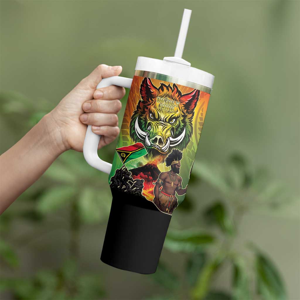 Vanuatu July 30th 1980 Tumbler With Handle Happy Independence Day LT05 - Polynesian Pride