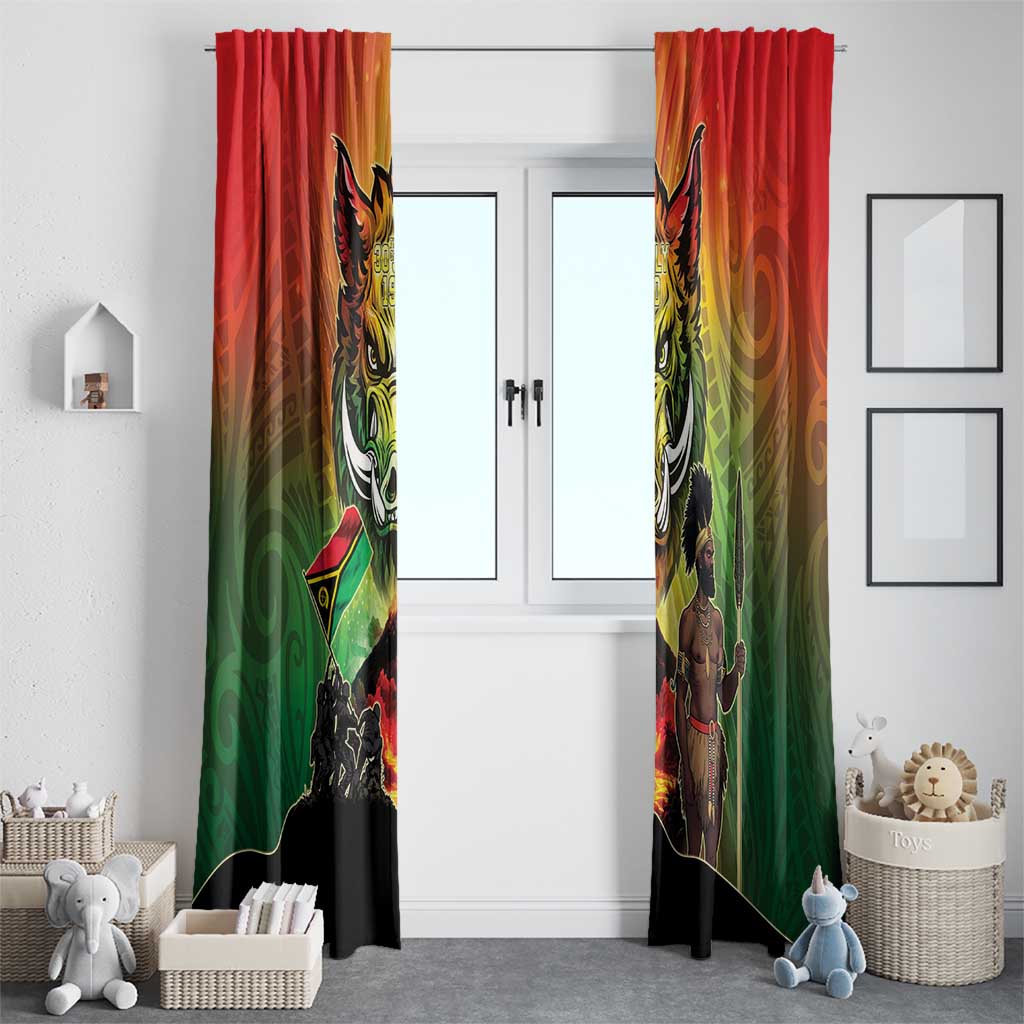 Vanuatu July 30th 1980 Window Curtain Happy Independence Day LT05 - Polynesian Pride
