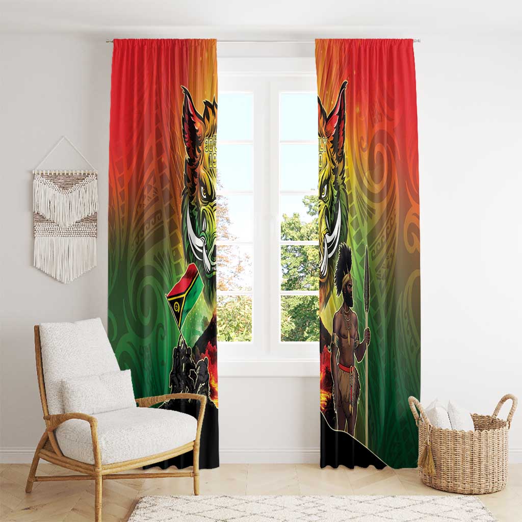 Vanuatu July 30th 1980 Window Curtain Happy Independence Day LT05 - Polynesian Pride