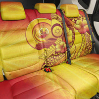 Vanuatu 45 Yia Indipendens Anivesari Back Car Seat Cover Tamtam Drum With Boar Tusk - Polynesian Pride