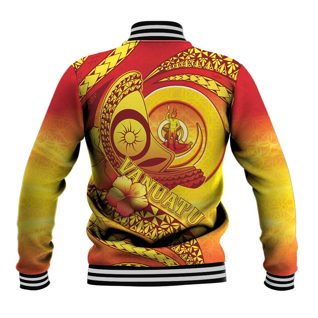 Vanuatu 45 Yia Indipendens Anivesari Baseball Jacket Tamtam Drum With Boar Tusk - Polynesian Pride