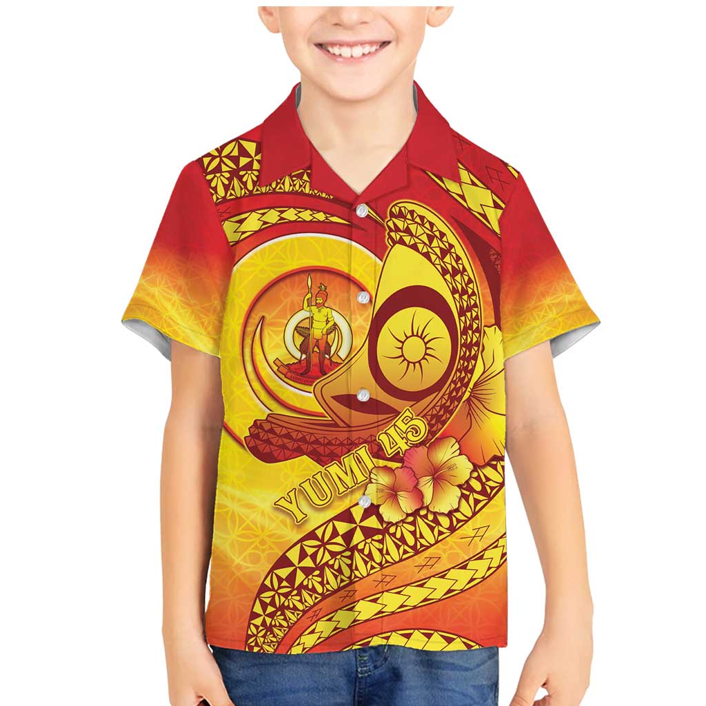 Vanuatu 45 Yia Indipendens Anivesari Family Matching Mermaid Dress and Hawaiian Shirt Tamtam Drum With Boar Tusk - Polynesian Pride