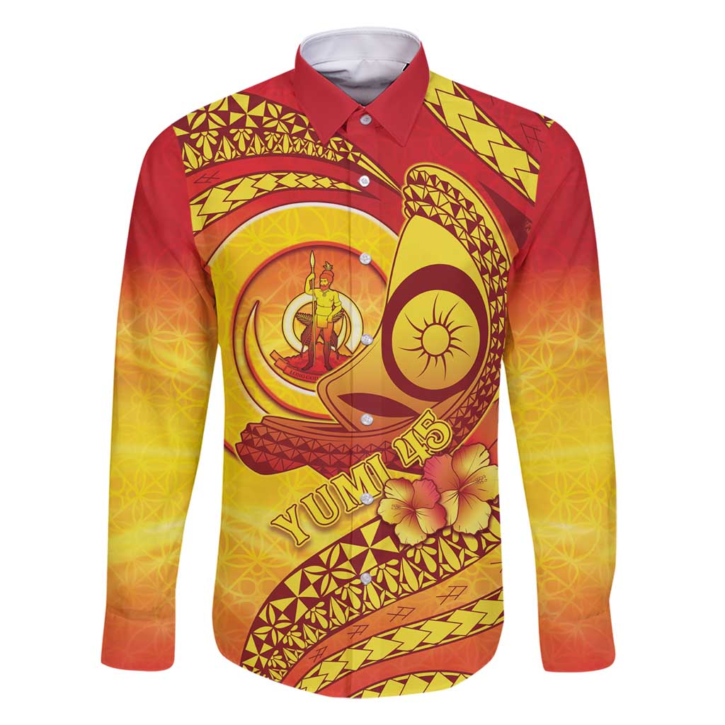 Vanuatu 45 Yia Indipendens Anivesari Family Matching Off Shoulder Maxi Dress and Hawaiian Shirt Tamtam Drum With Boar Tusk - Polynesian Pride