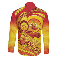 Vanuatu 45 Yia Indipendens Anivesari Family Matching Off Shoulder Short Dress and Hawaiian Shirt Tamtam Drum With Boar Tusk - Polynesian Pride