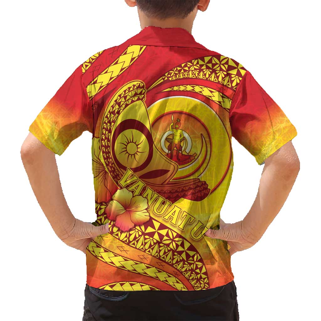 Vanuatu 45 Yia Indipendens Anivesari Family Matching Puletasi and Hawaiian Shirt Tamtam Drum With Boar Tusk - Polynesian Pride