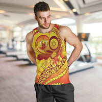 Vanuatu 45 Yia Indipendens Anivesari Men Tank Top Tamtam Drum With Boar Tusk - Polynesian Pride