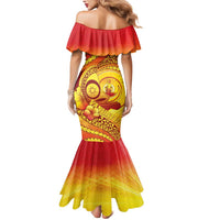 Vanuatu 45 Yia Indipendens Anivesari Mermaid Dress Tamtam Drum With Boar Tusk - Polynesian Pride