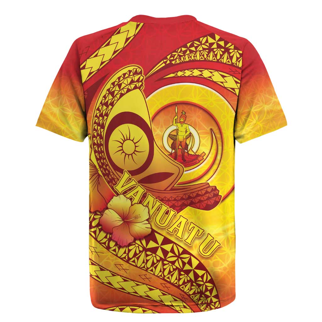 Vanuatu 45 Yia Indipendens Anivesari Rugby Jersey Tamtam Drum With Boar Tusk - Polynesian Pride