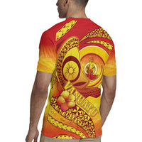 Vanuatu 45 Yia Indipendens Anivesari Rugby Jersey Tamtam Drum With Boar Tusk - Polynesian Pride