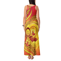 Vanuatu 45 Yia Indipendens Anivesari Tank Maxi Dress Tamtam Drum With Boar Tusk - Polynesian Pride