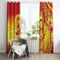 Vanuatu 45 Yia Indipendens Anivesari Window Curtain Tamtam Drum With Boar Tusk - Polynesian Pride