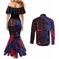 Samoan Pride Couples Matching Mermaid Dress and Long Sleeve Button Shirt The Tui Manua - Polynesian Pride