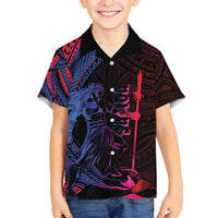 Samoan Pride Family Matching Long Sleeve Bodycon Dress and Hawaiian Shirt The Tui Manua - Polynesian Pride