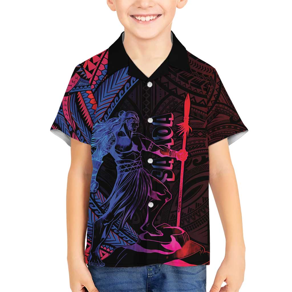 Samoan Pride Family Matching Off Shoulder Maxi Dress and Hawaiian Shirt The Tui Manua - Polynesian Pride