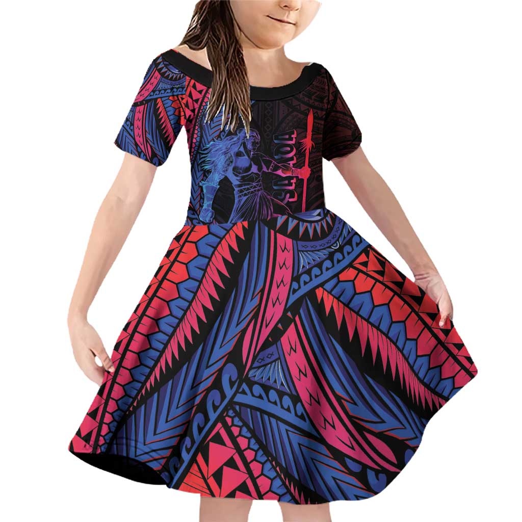 Samoan Pride Family Matching Off Shoulder Short Dress and Hawaiian Shirt The Tui Manua - Polynesian Pride