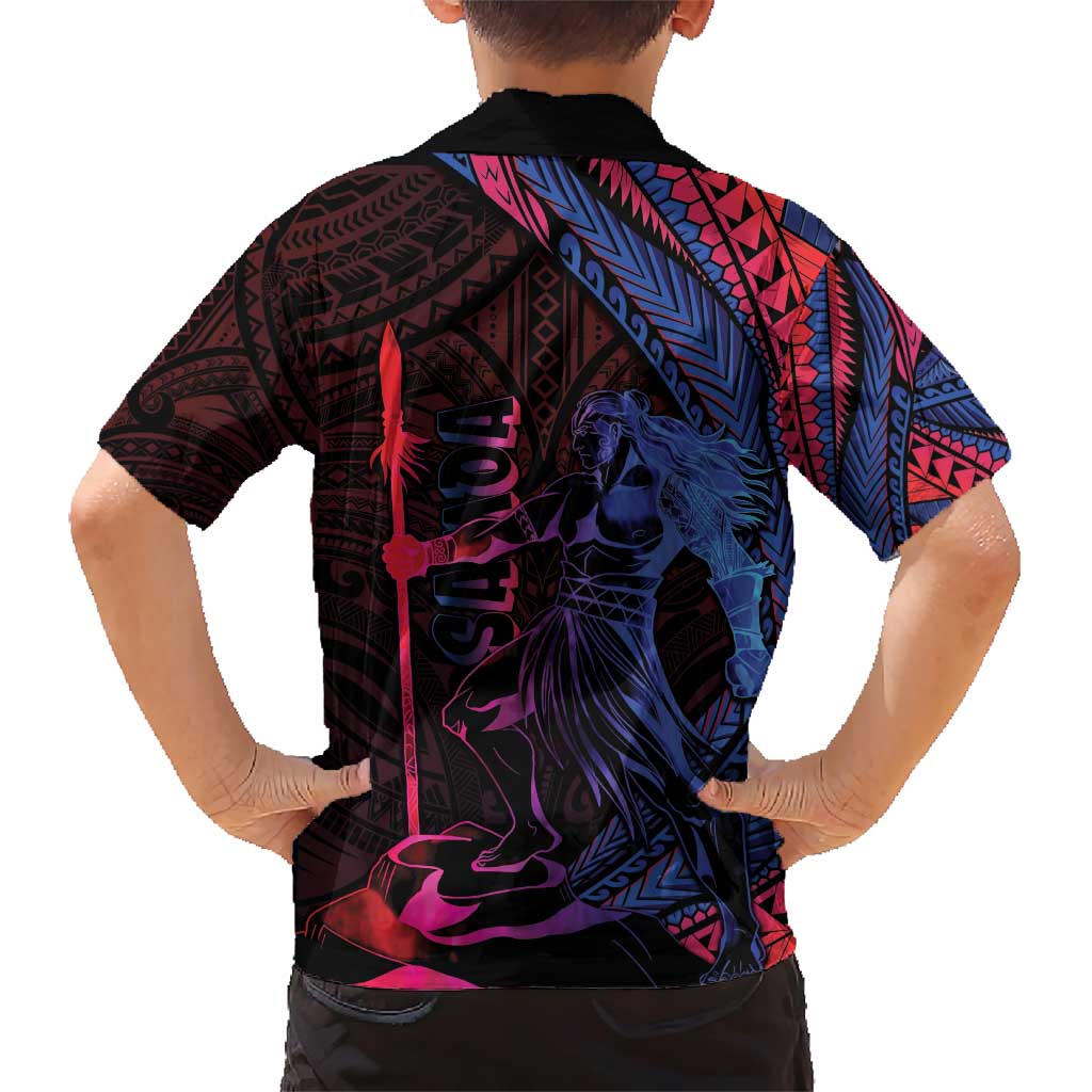 Samoan Pride Family Matching Short Sleeve Bodycon Dress and Hawaiian Shirt The Tui Manua - Polynesian Pride