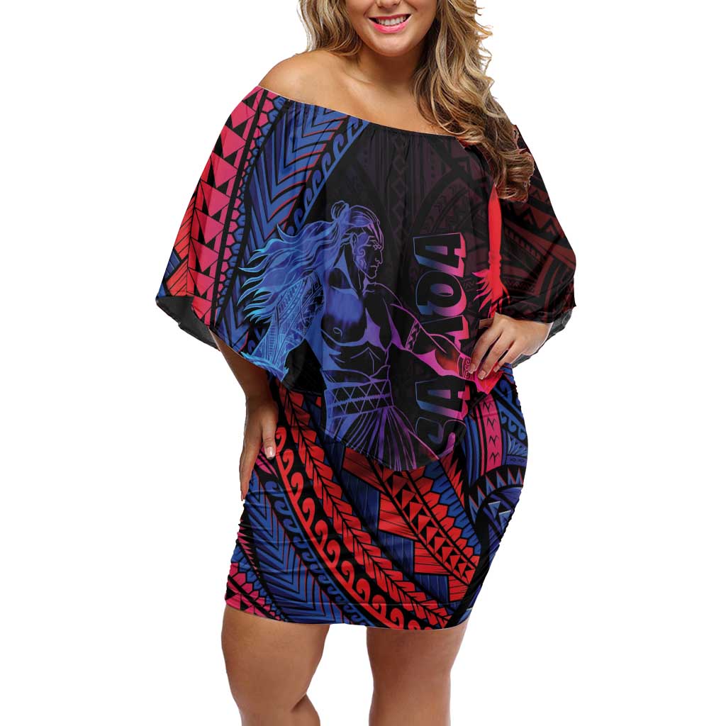 Samoan Pride Off Shoulder Short Dress The Tui Manua - Polynesian Pride