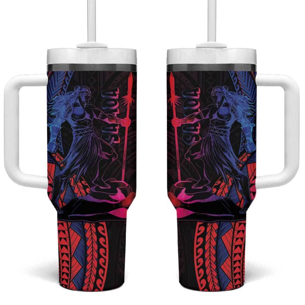 Samoan Pride Tumbler With Handle The Tui Manua LT05 One Size: 40 oz Black - Polynesian Pride