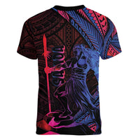 Samoan Pride Women V-Neck T-Shirt The Tui Manua - Polynesian Pride