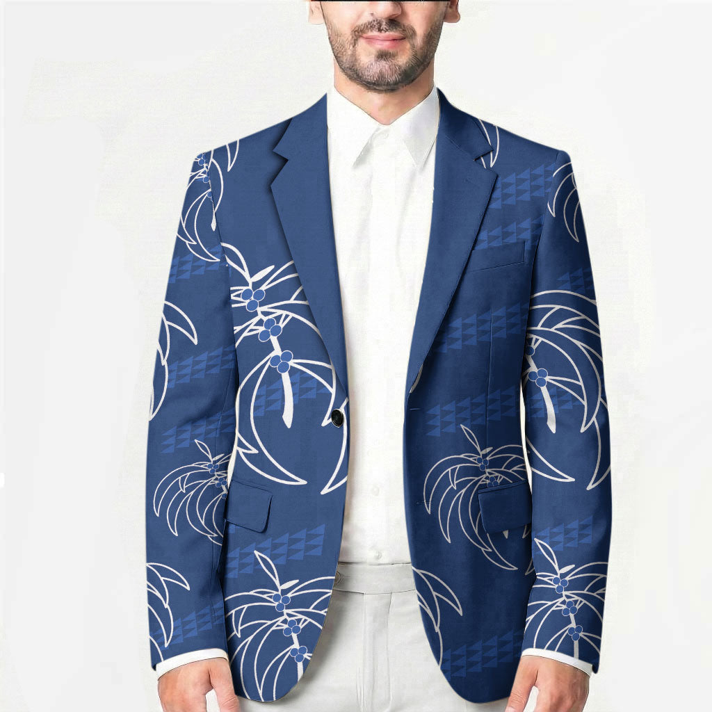 Aloha Hawaii Acacia Koa Leaves Blazer Navy Kakau Tribal Pattern LT05 - Polynesian Pride