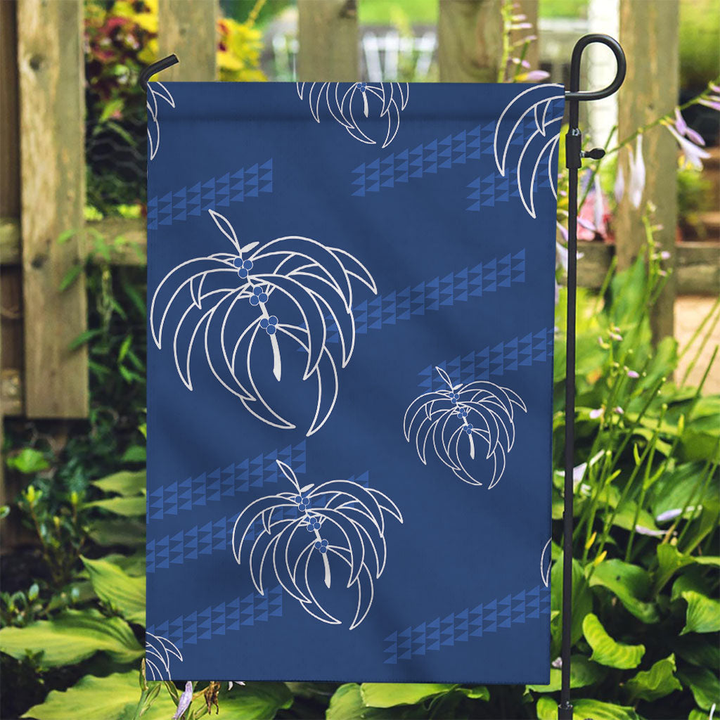 Aloha Hawaii Acacia Koa Leaves Garden Flag Navy Kakau Tribal Pattern LT05 Garden Flag Navy - Polynesian Pride