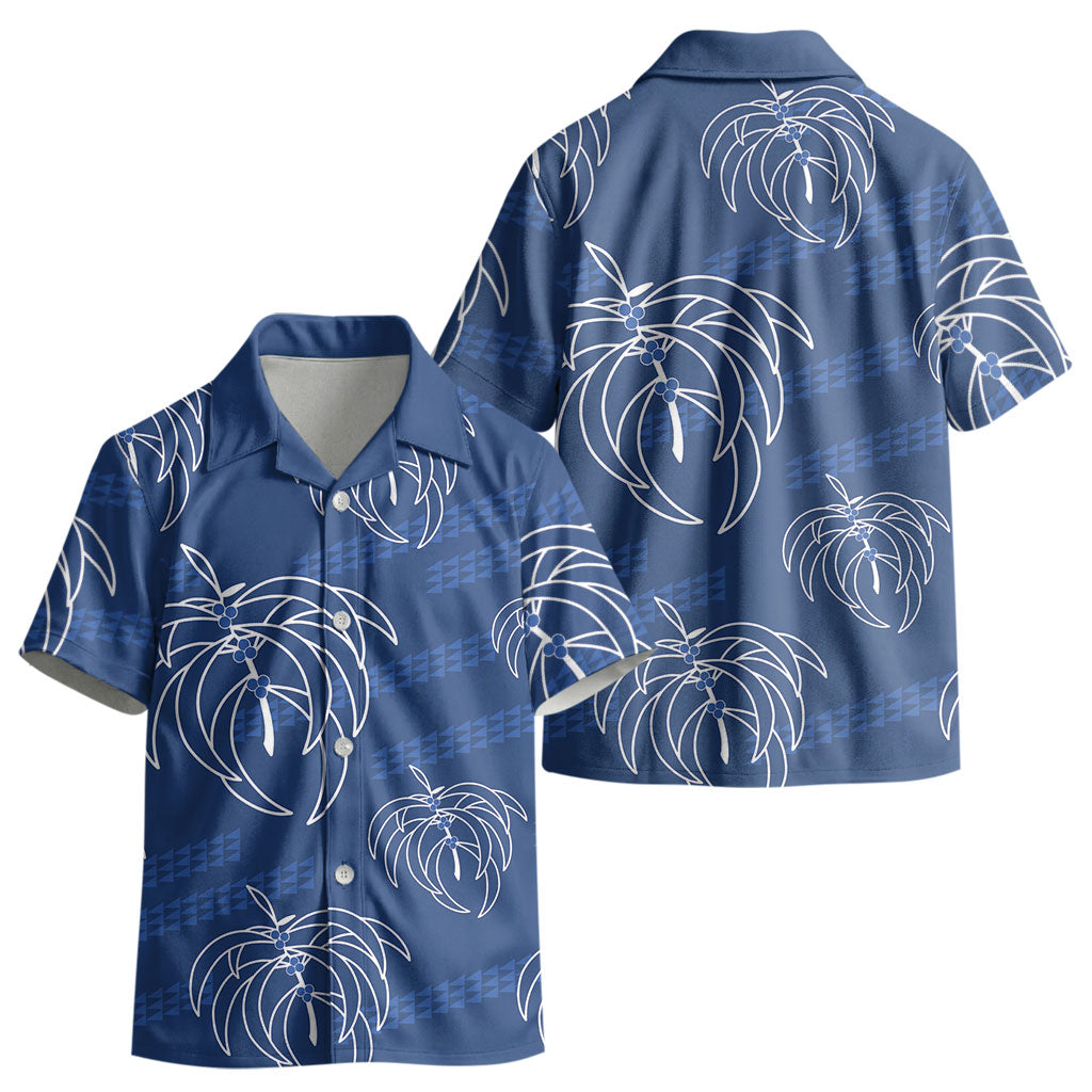 Aloha Hawaii Acacia Koa Leaves Kid Hawaiian Shirt Navy Kakau Tribal Pattern LT05 - Polynesian Pride