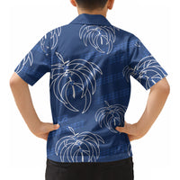 Aloha Hawaii Acacia Koa Leaves Kid Hawaiian Shirt Navy Kakau Tribal Pattern LT05 - Polynesian Pride