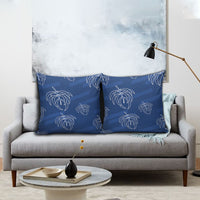 Aloha Hawaii Acacia Koa Leaves Pillow Cover Navy Kakau Tribal Pattern LT05 - Polynesian Pride