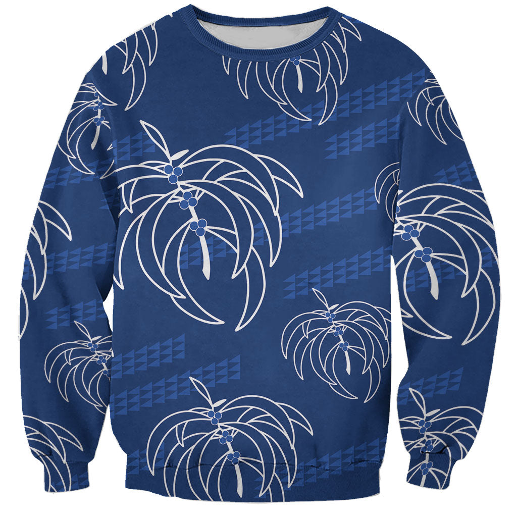 Aloha Hawaii Acacia Koa Leaves Sweatshirt Navy Kakau Tribal Pattern LT05 Unisex Navy - Polynesian Pride