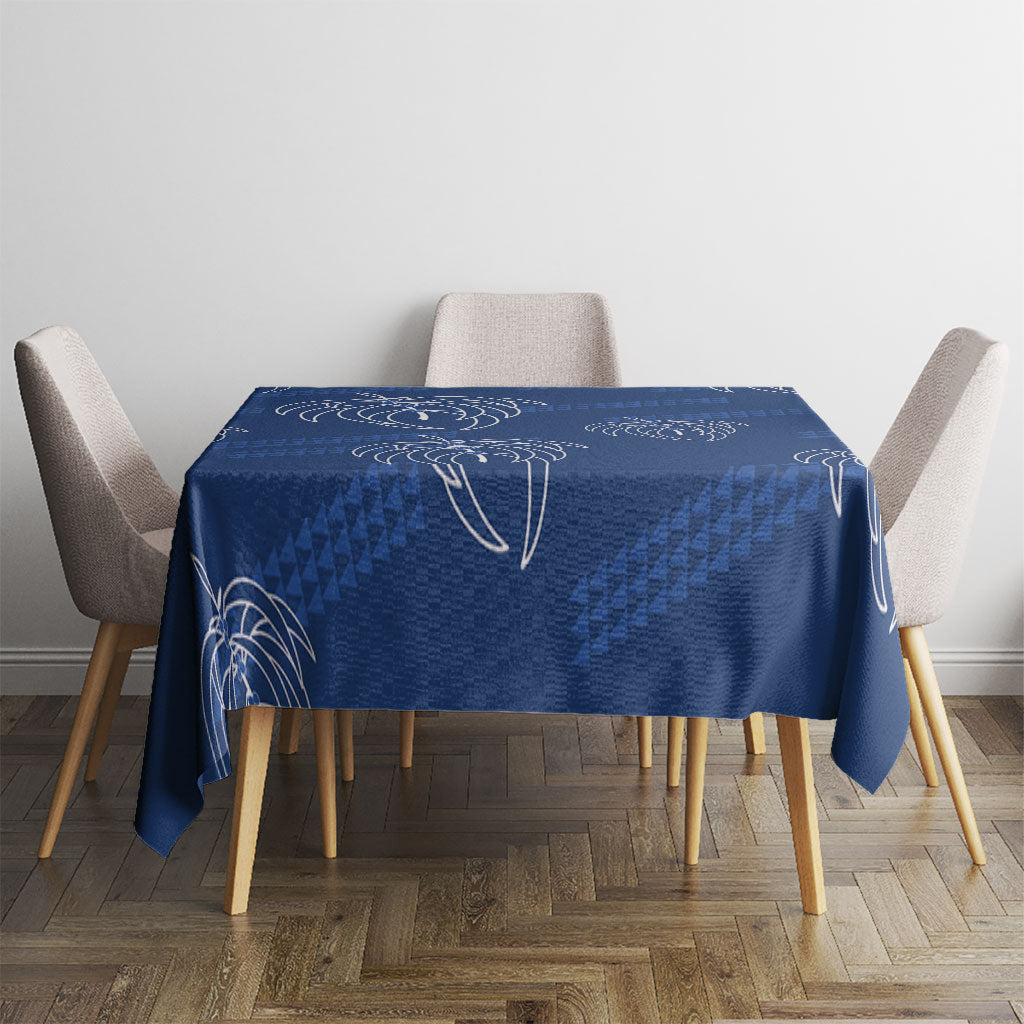 Aloha Hawaii Acacia Koa Leaves Tablecloth Navy Kakau Tribal Pattern LT05 - Polynesian Pride