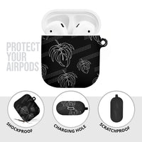 Aloha Hawaii Acacia Koa Leaves AirPods Case Black Kakau Tribal Pattern LT05 - Polynesian Pride
