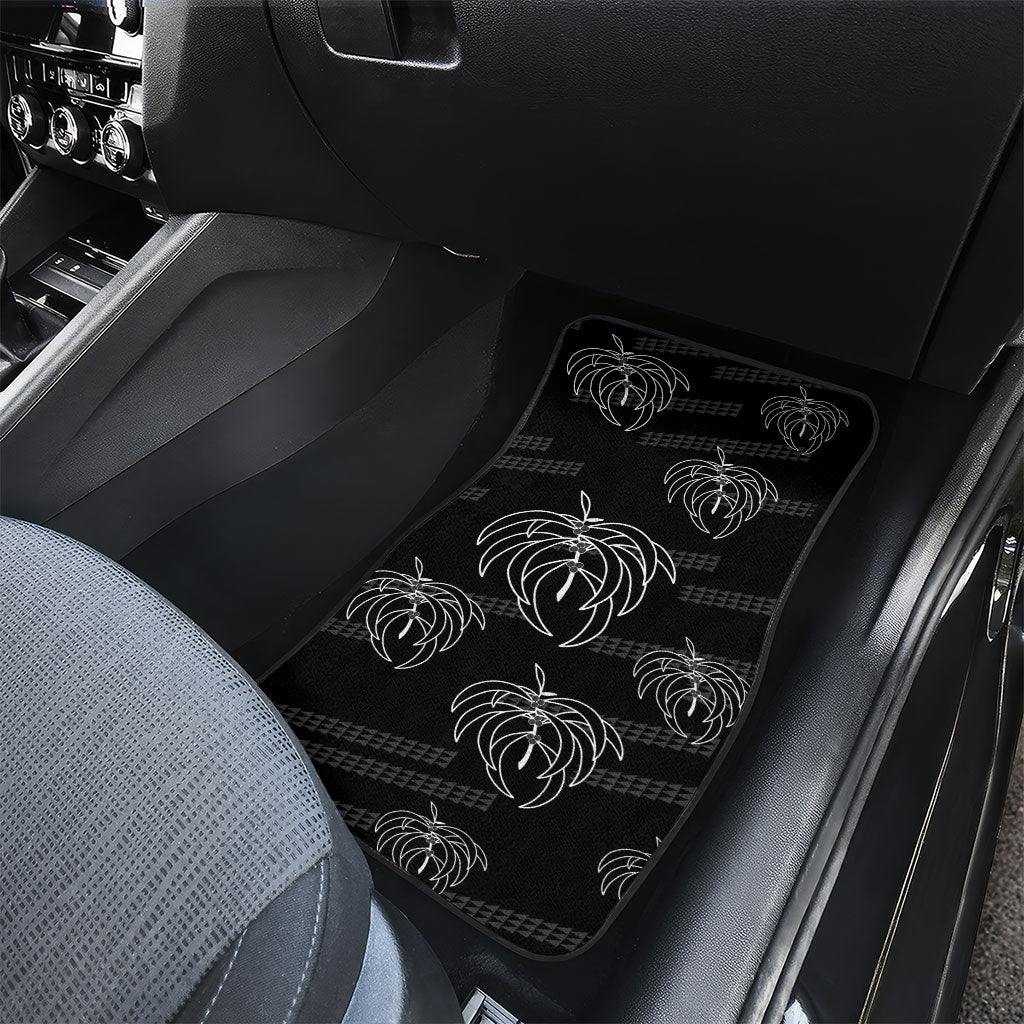Aloha Hawaii Acacia Koa Leaves Car Mats Black Kakau Tribal Pattern LT05 - Polynesian Pride
