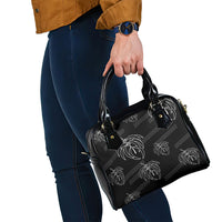 Aloha Hawaii Acacia Koa Leaves Shoulder Handbag Black Kakau Tribal Pattern LT05 - Polynesian Pride
