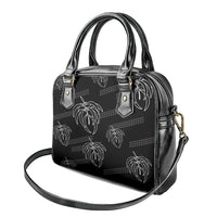 Aloha Hawaii Acacia Koa Leaves Shoulder Handbag Black Kakau Tribal Pattern LT05 - Polynesian Pride