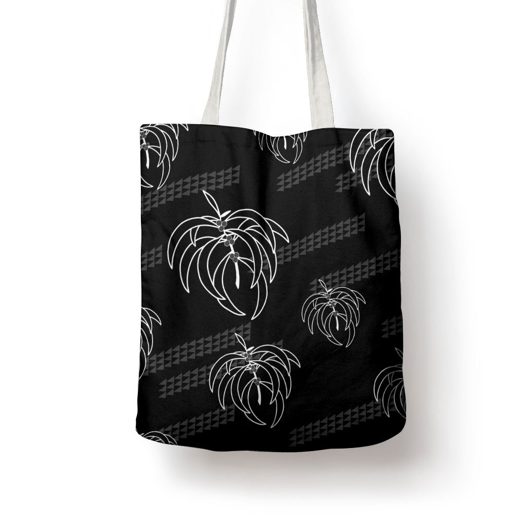 Aloha Hawaii Acacia Koa Leaves Tote Bag Black Kakau Tribal Pattern LT05 - Polynesian Pride