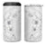 Lotu Tamaiti Samoa 4 in 1 Can Cooler Tumbler White Sunday Polynesian Tribal Pattern Elegant Style