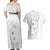 Lotu Tamaiti Samoa Couples Matching Off Shoulder Maxi Dress and Hawaiian Shirt White Sunday Polynesian Tribal Pattern Elegant Style