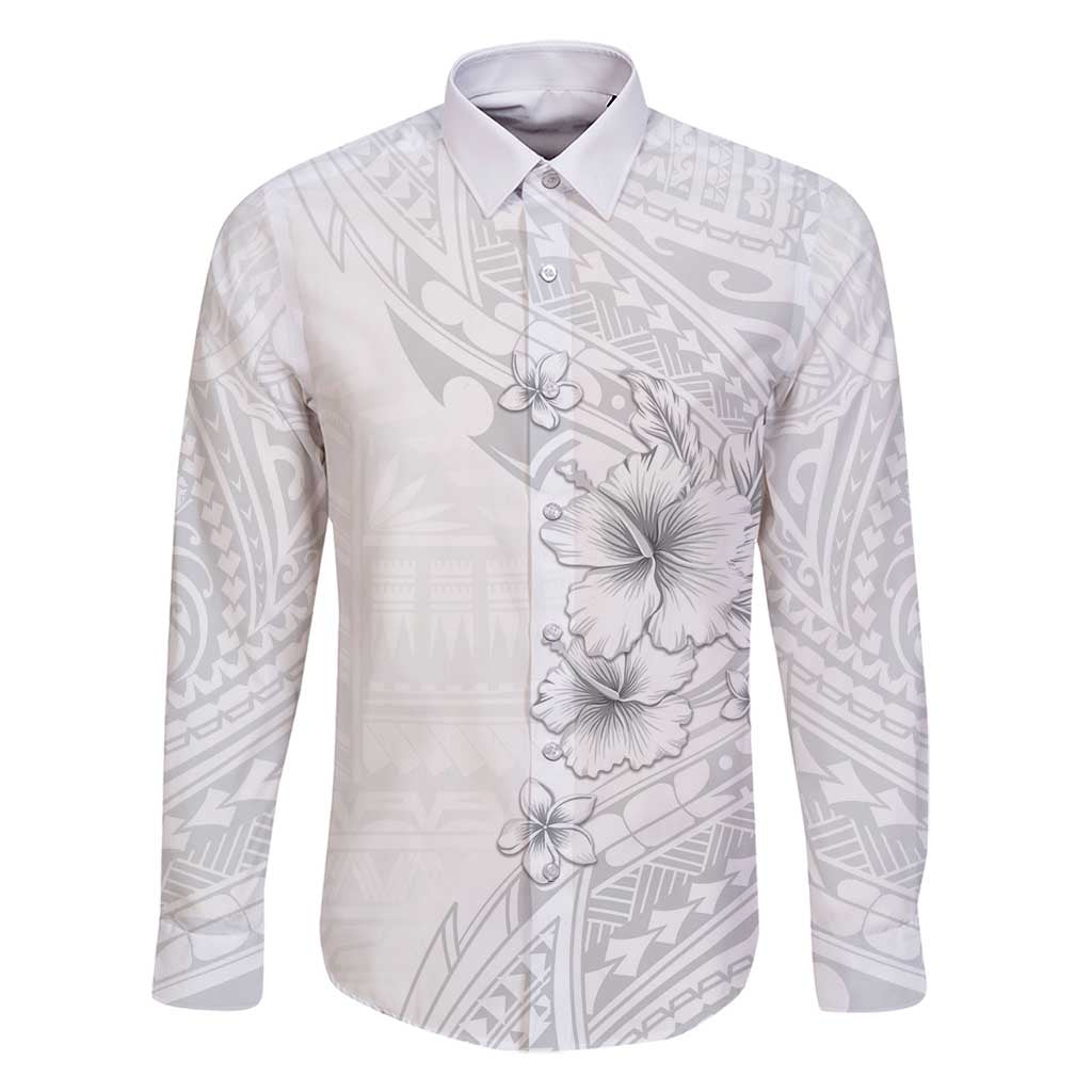 Lotu Tamaiti Samoa Family Matching Tank Maxi Dress and Hawaiian Shirt White Sunday Polynesian Tribal Pattern Elegant Style